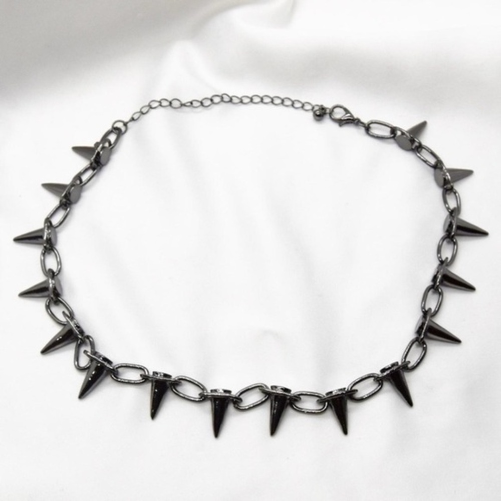 Spike Necklace in Gunmetal